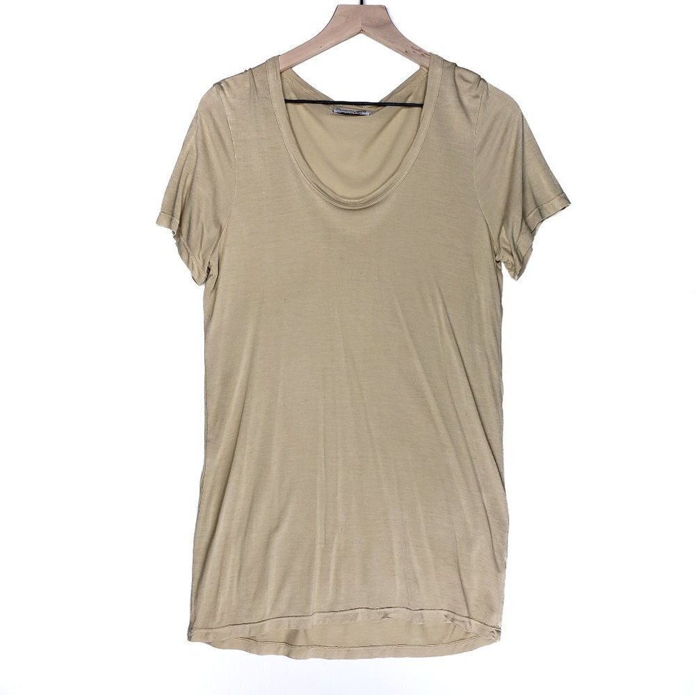 Michael Stars Jersey Short Sleeve Tee Tan One‎ Size OS T-Shirt